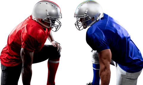 transparent intense standoff american football players on opposing teams - Download Free Stock Videos Pikwizard.com