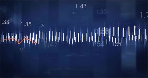 Displaying Futuristic Financial Waveform Dashboard Visualizing Real-Time Market Signals