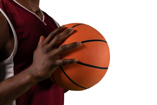 Mid Section African American Basketball Player Holding Ball on Transparent Background - Download Free Stock Videos Pikwizard.com