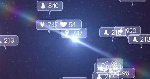 Social Media Icons in Starry Night Background Show Networking - Download Free Stock Images Pikwizard.com
