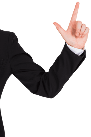 Caucasian Businesswoman Hand Gesturing Transparent Background