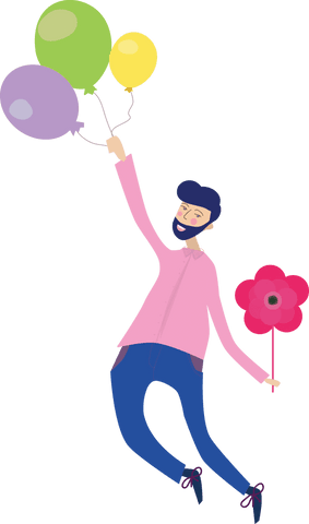 transparent illustration man holding balloons flower icon - Download Free Stock Videos Pikwizard.com
