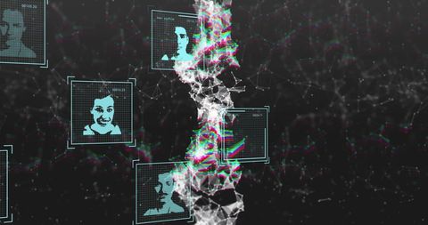Digital DNA Strands with Profile Interfaces - Download Free Stock Images Pikwizard.com