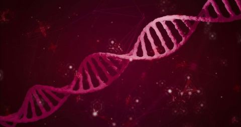 Digital DNA Strand on Molecular Background