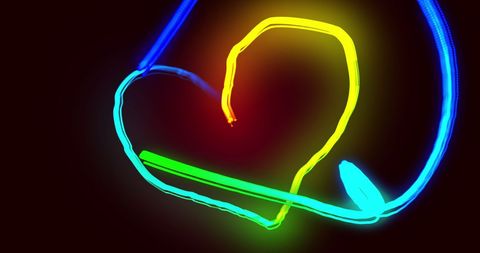 Vibrant Light Trails Forming Heart on Dark Background - Download Free Stock Images Pikwizard.com