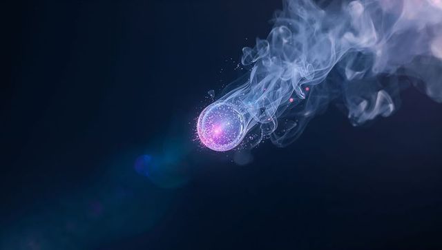 Glowing Purple Sphere Illuminating Cosmic Darkness