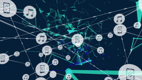 Digital Network Music Icon Connections in Abstract Space