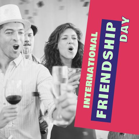 Excited Friends Celebrating International Friendship Day
