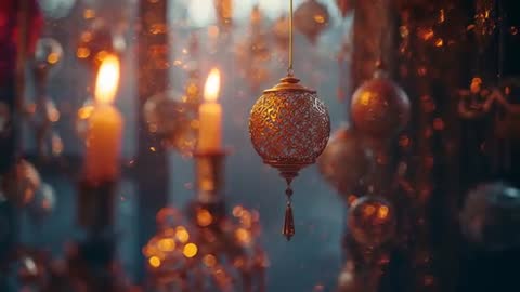 Intricate Filigree Lantern in Cozy Lounge Ambience