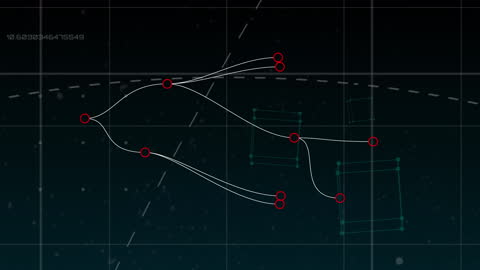 Network Connections and Data Processing Animation on Purple Background
