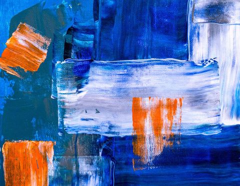 Abstract Blue and Orange Acrylic Texture