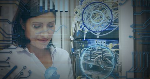 Digital Technology Professional Monitoring Network Data Connections - Download Free Stock Images Pikwizard.com