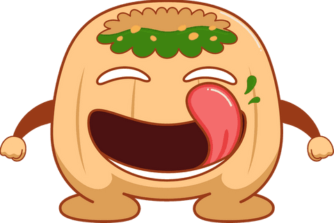 Kawaii Dumpling Cartoon Transparent with Licking Joy and Playful Expression - Download Free Stock Videos Pikwizard.com