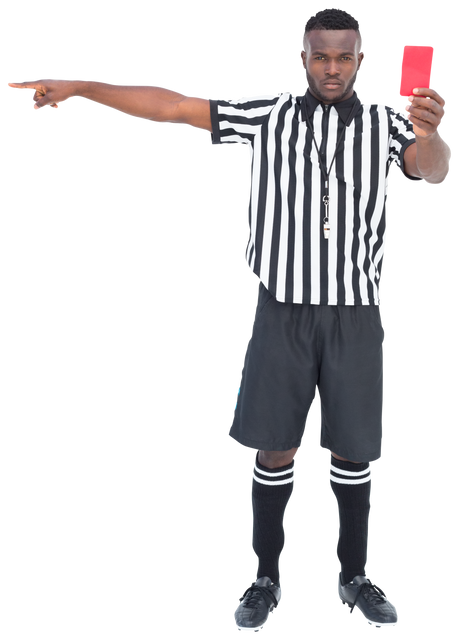 Stern Referee Showing Red Card Transparent Background Concept - Download Free Stock Videos Pikwizard.com