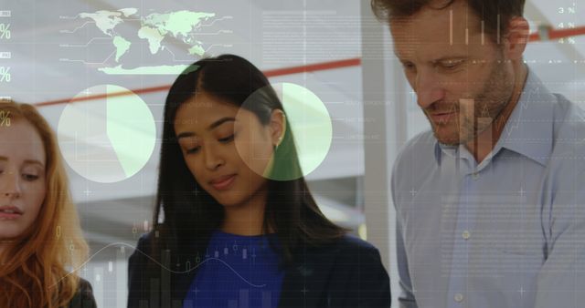 Diverse Team Analyzing Data with Innovative Technology Interface - Download Free Stock Images Pikwizard.com