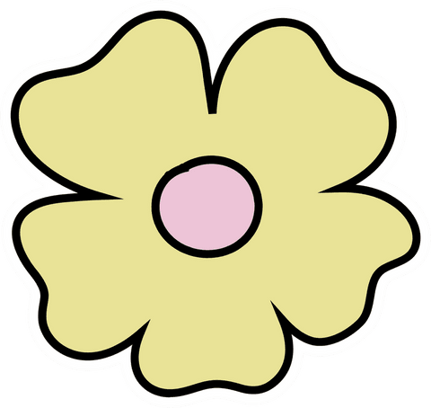 transparent six-petaled flower vector with yellow petals and pink core - Download Free Stock Videos Pikwizard.com