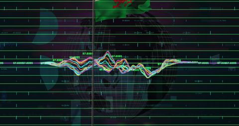 Financial Data Trends with Motion and Welsh Flag Integration - Download Free Stock Images Pikwizard.com