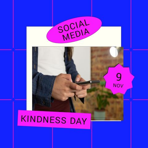 social media kindness day announcement with smartphone - Download Free Stock Templates Pikwizard.com