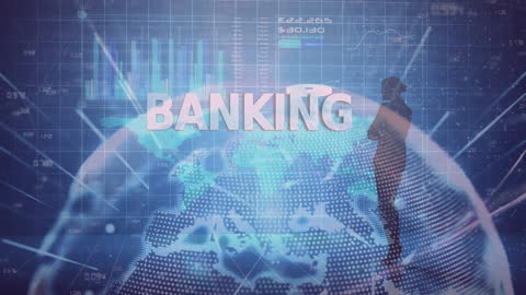 Global Banking Concept with Digital Data and Artwork