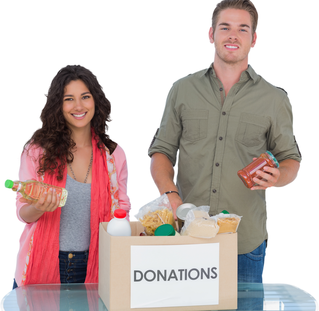 Smiling Volunteers Unboxing Food Donations Transparent Background - Download Free Stock Videos Pikwizard.com