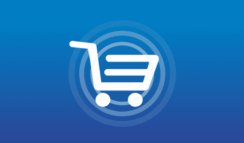 White Transparent Shopping Cart on Blue Background - Download Free Stock Videos Pikwizard.com