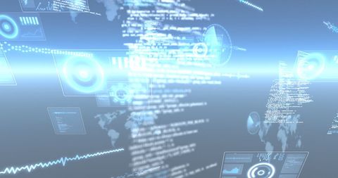 Futuristic Digital Interface with Data and Global Connectivity Concept - Download Free Stock Images Pikwizard.com