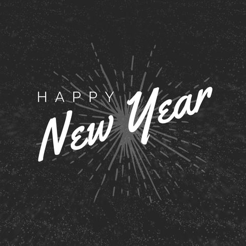 Happy New Year Text with Festive Firework Exploding Background - Download Free Stock Templates Pikwizard.com