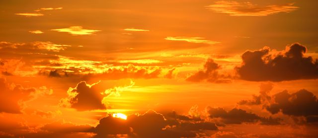 Golden Sunset Sky with Dramatic Clouds - Download Free Stock Photos Pikwizard.com