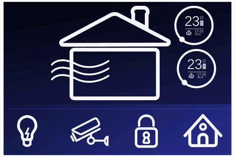 Transparent PNG Showing Smart Home Digital Interface with Icons - Download Free Stock Videos Pikwizard.com