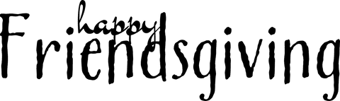 Happy friendsgiving text on transparent background