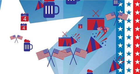 Patriotic Icons With Stars and Stripes Background - Download Free Stock Images Pikwizard.com