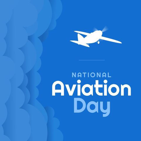 national aviation day celebration plane and clouds design - Download Free Stock Templates Pikwizard.com