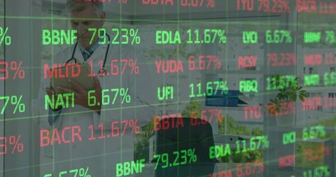 Doctor Analyzing Medical Data in Digital Environment