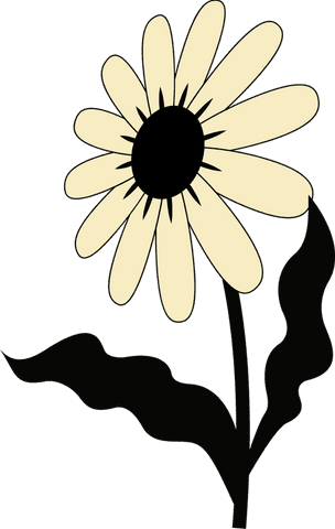 Minimalist Transparent Vector Flower with Yellow Petals