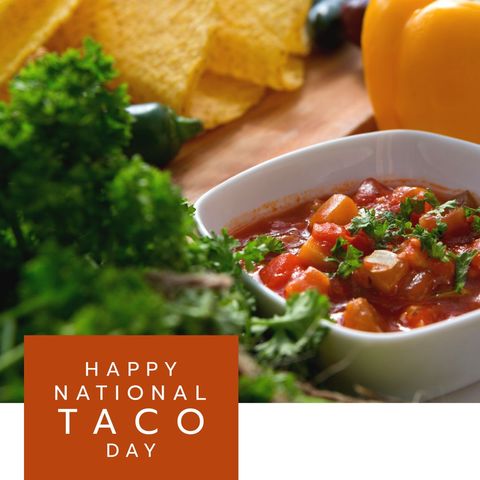 Celebrate National Taco Day with Fresh Salsa and Tacos - Download Free Stock Templates Pikwizard.com