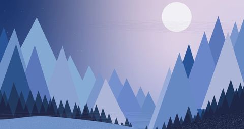 Santa Claus Silhouette Sleighing Across Moonlit Winter Landscape - Download Free Stock Images Pikwizard.com