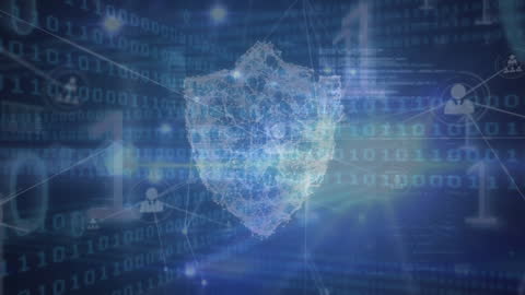 Digital Security Brain Concept Over Data Network