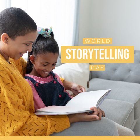 mother and daughter enjoy storytime for world storytelling day - Download Free Stock Templates Pikwizard.com