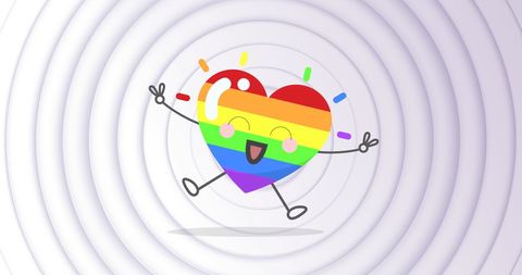 Joyful Rainbow Heart Symbolizing LGBT Rights and Equality - Download Free Stock Images Pikwizard.com