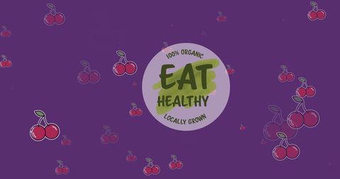 Vibrant Organic Health Slogan with Cherry Graphics - Download Free Stock Images Pikwizard.com