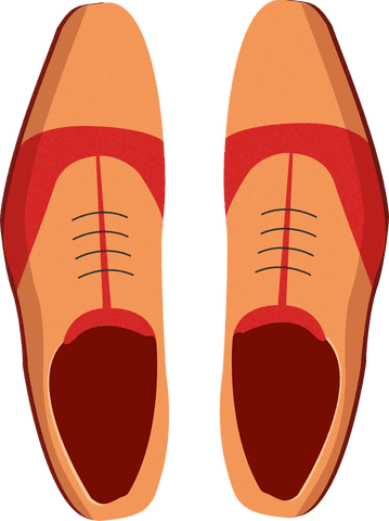 Elegant Men's Lace-Up Shoes Top View on Transparent Background