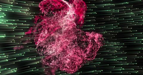 Vibrant Flowing Art: Pink Light Trails Against Moving Stars - Download Free Stock Images Pikwizard.com