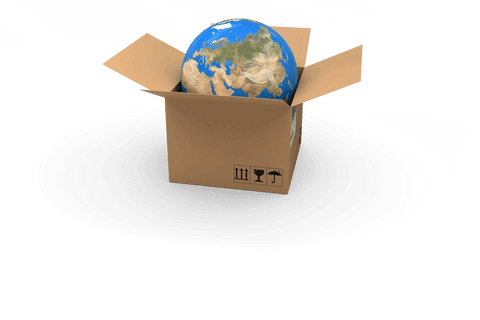 transparent 3d globe in cardboard box shipping concept - Download Free Stock Videos Pikwizard.com