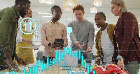 Dynamic Team of Designers Brainstorming Innovative App Concepts