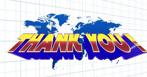 thank you text over map with grid and numbers concept - Download Free Stock Images Pikwizard.com