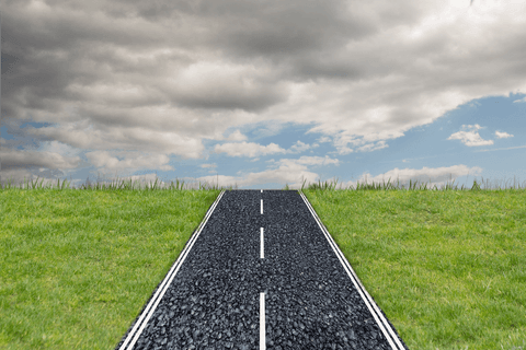 Transparent Highway Stretching into Sky with Grass Landscape - Download Free Stock Videos Pikwizard.com