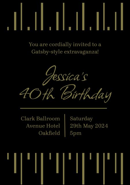 Elegant Gatsby-Style 40th Birthday Invitation - Download Free Stock Videos Pikwizard.com