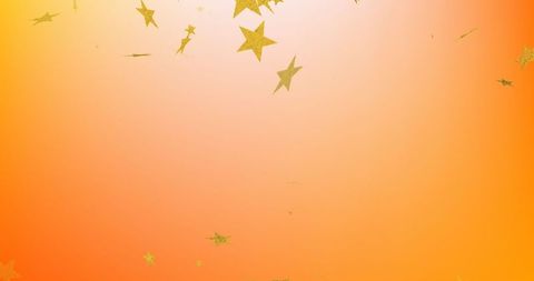 Golden Star Confetti on Orange Gradient Background