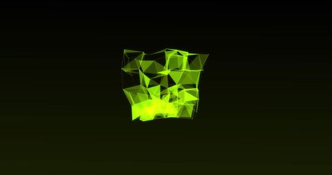 Abstract Green Geometrical Shapes on Black Background