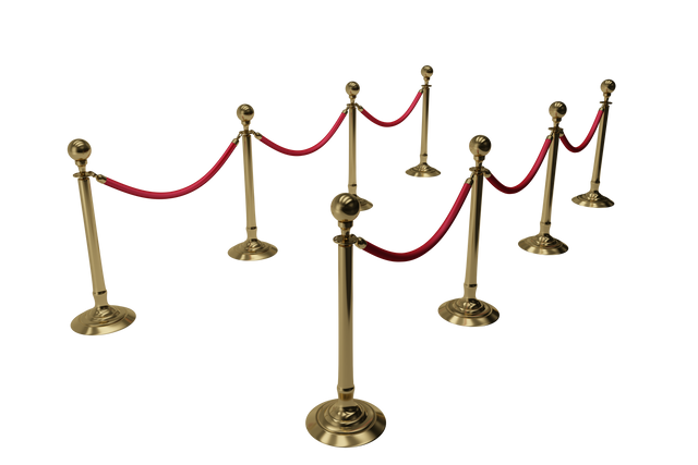 Golden Queue Rope Barriers Arrangement, Transparent Background - Download Free Stock Videos Pikwizard.com